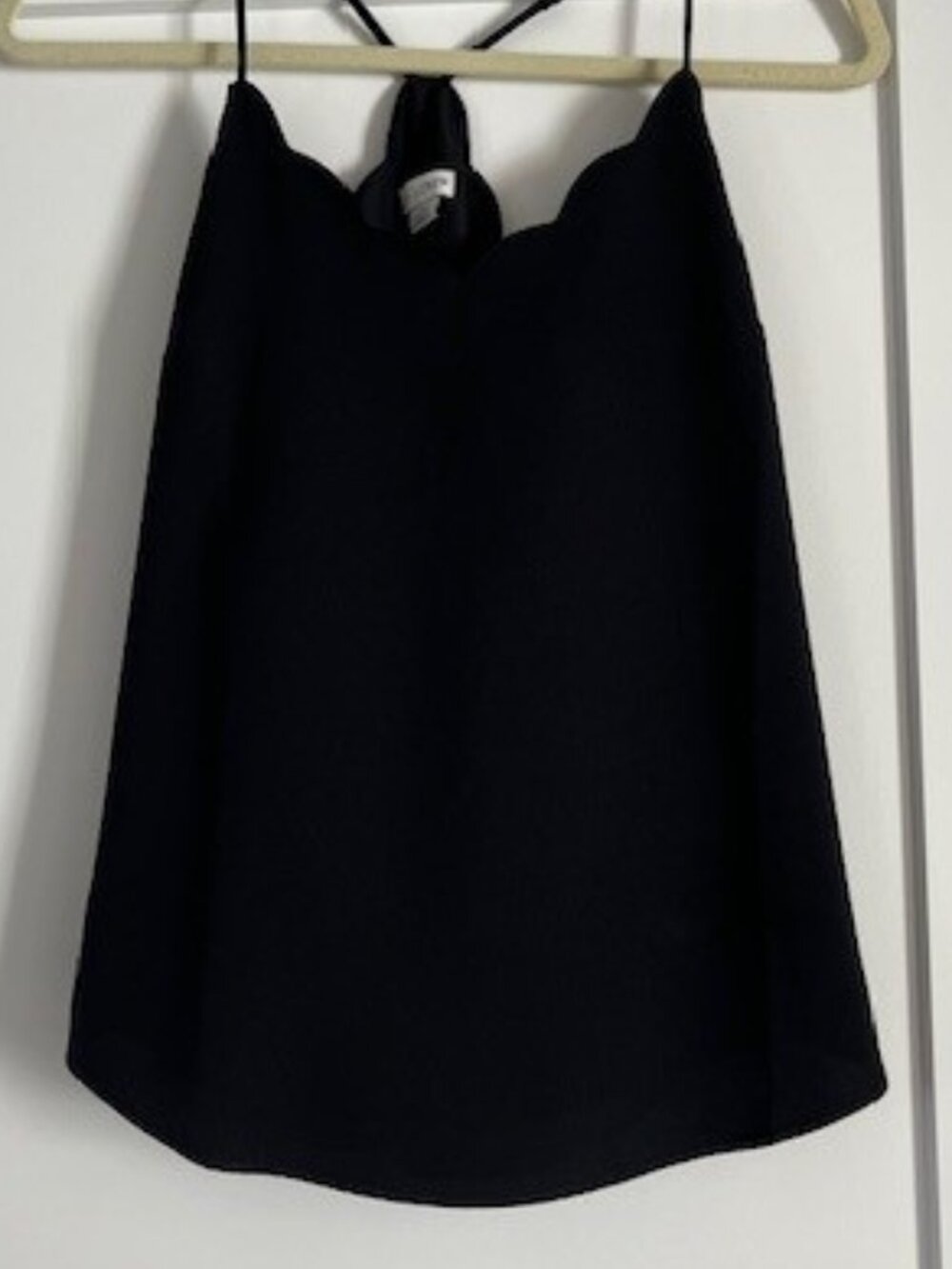 NWOT - J.Crew Black Scalloped Lined Camisole Top, size 0